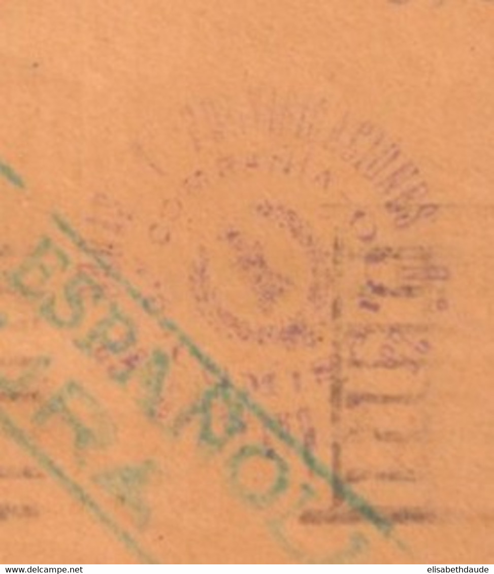 1936 - ESPAGNE - RARE ENVELOPPE Avec CENSURE De POSTE DE CAMPAGNE ! FORTIFICATIONS 25 B.O.F BASE 8.C.C.10 => TOULOUSE - Republikanische Zensur