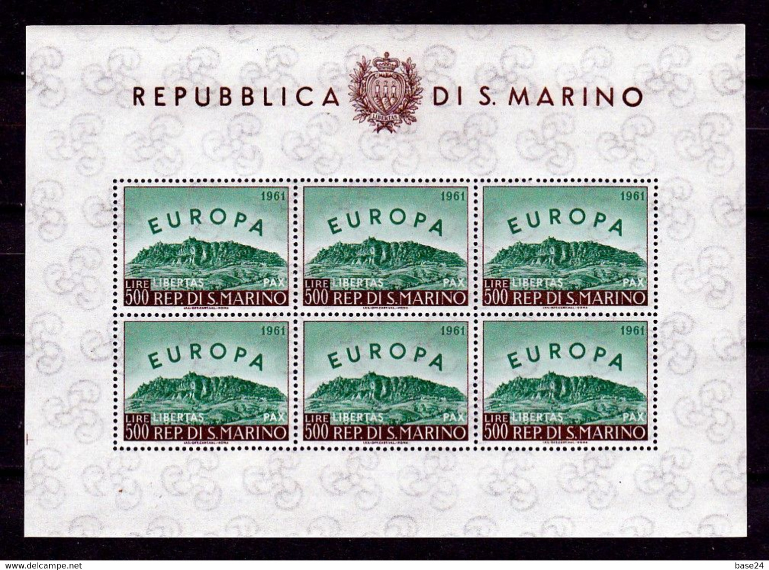 1961 San Marino Saint Marin EUROPA CEPT FOGLIETTO Di 6v. MNH** EUROPE BF Souvenir Sheet 1 - Blocchi & Foglietti