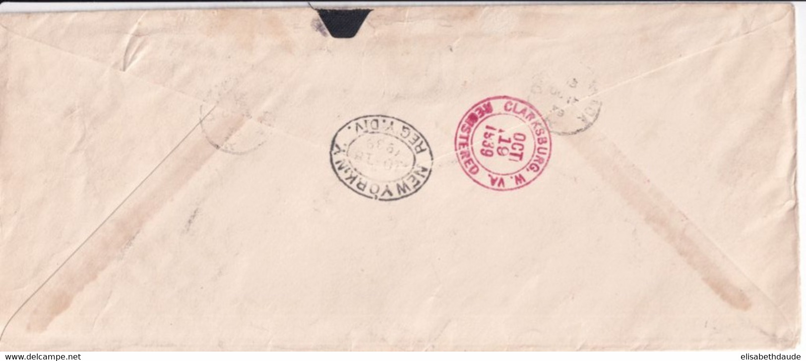 1939 - CANADA - ENVELOPPE GF O.H.M.S RECOMMANDEE De OTTAWA => CLARKSBURG (WEST VIRGINIA - USA) - Covers & Documents