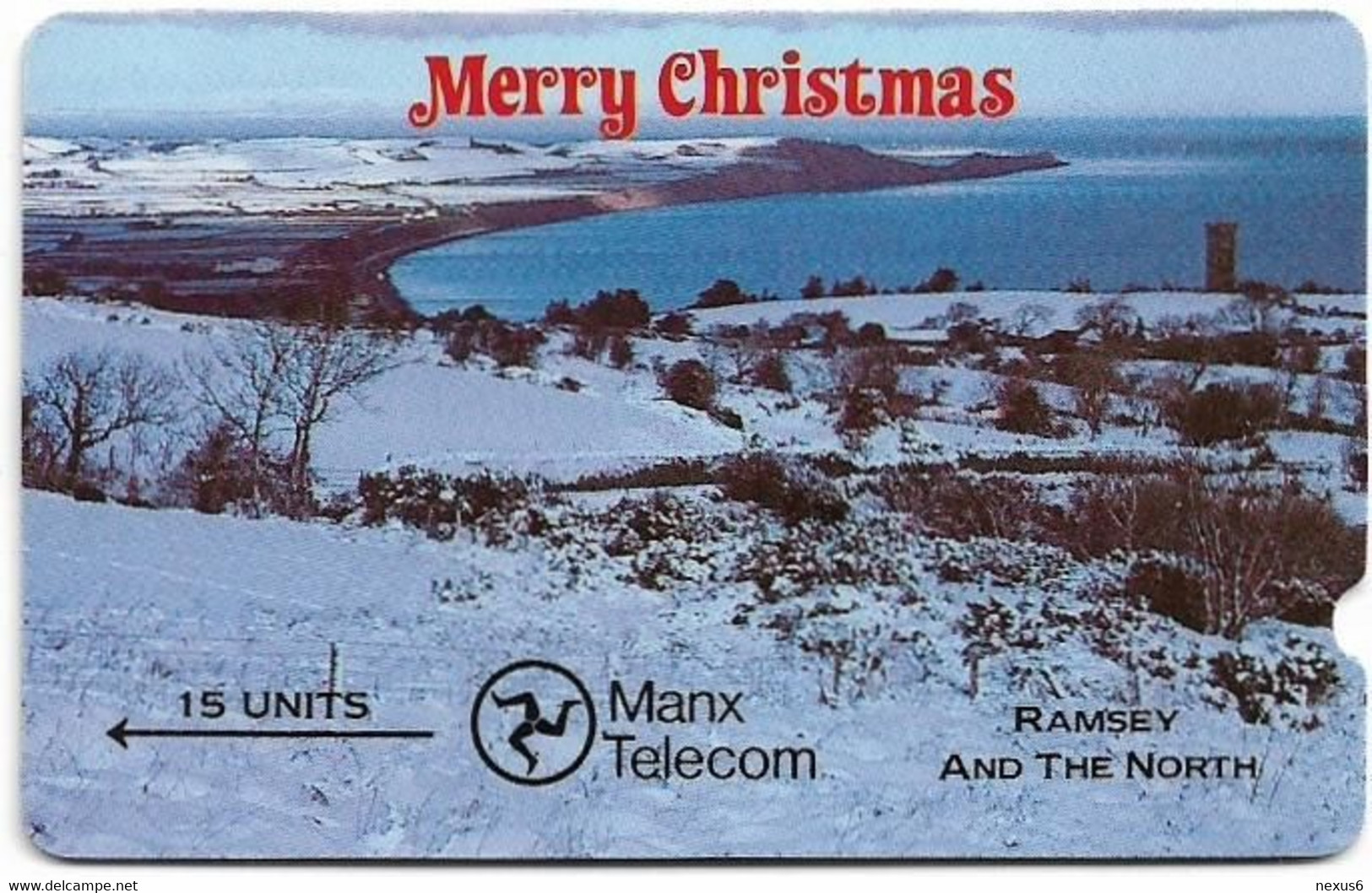 Isle Of Man - GPT - Merry Christmas (Deep Notch), 2IOMB - 1988, 6.000ex, Used - Isla De Man