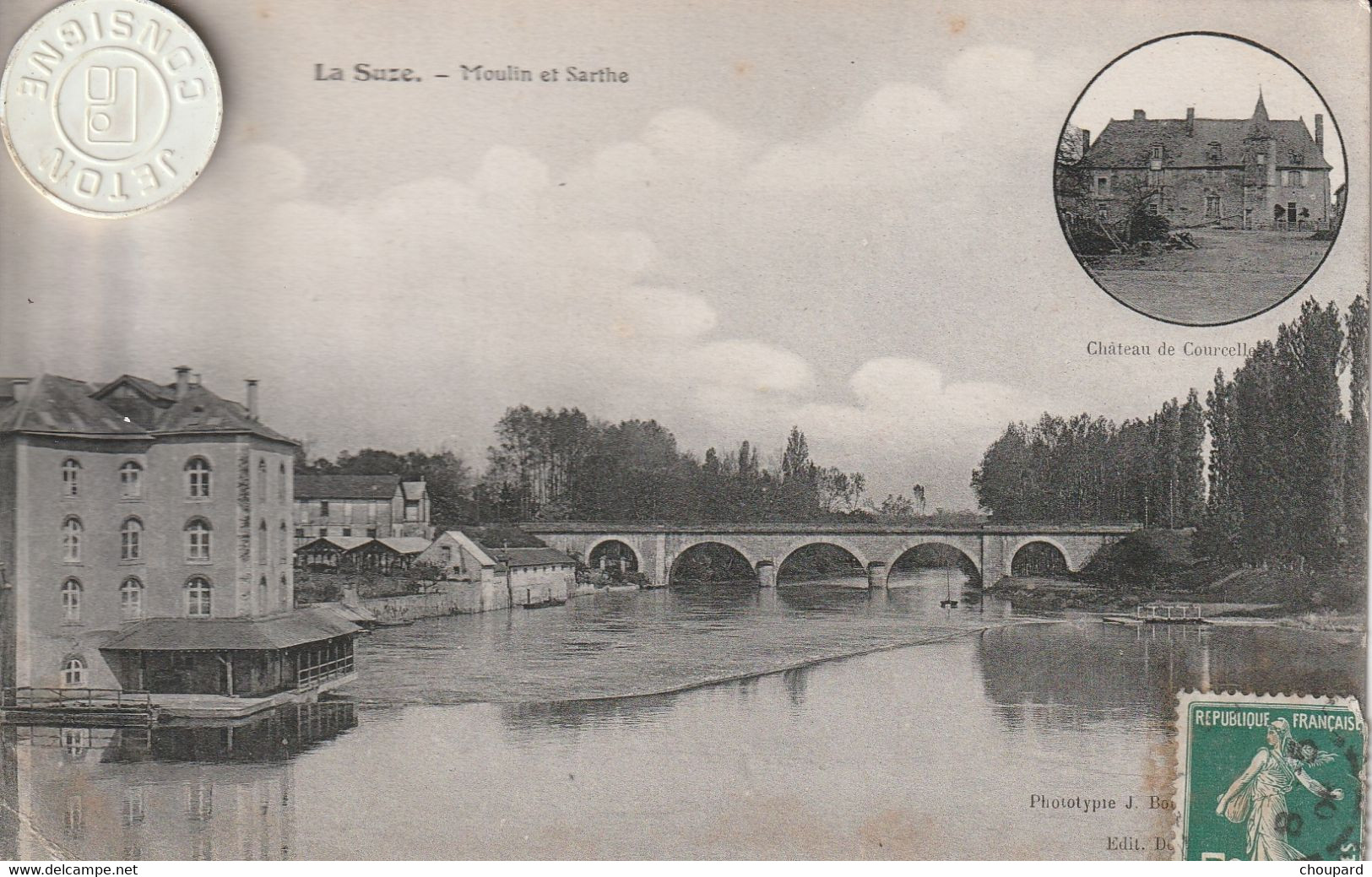 72 - Carte Postale Ancienne De LA SUZE  Moulin Et Sarthe - La Suze Sur Sarthe