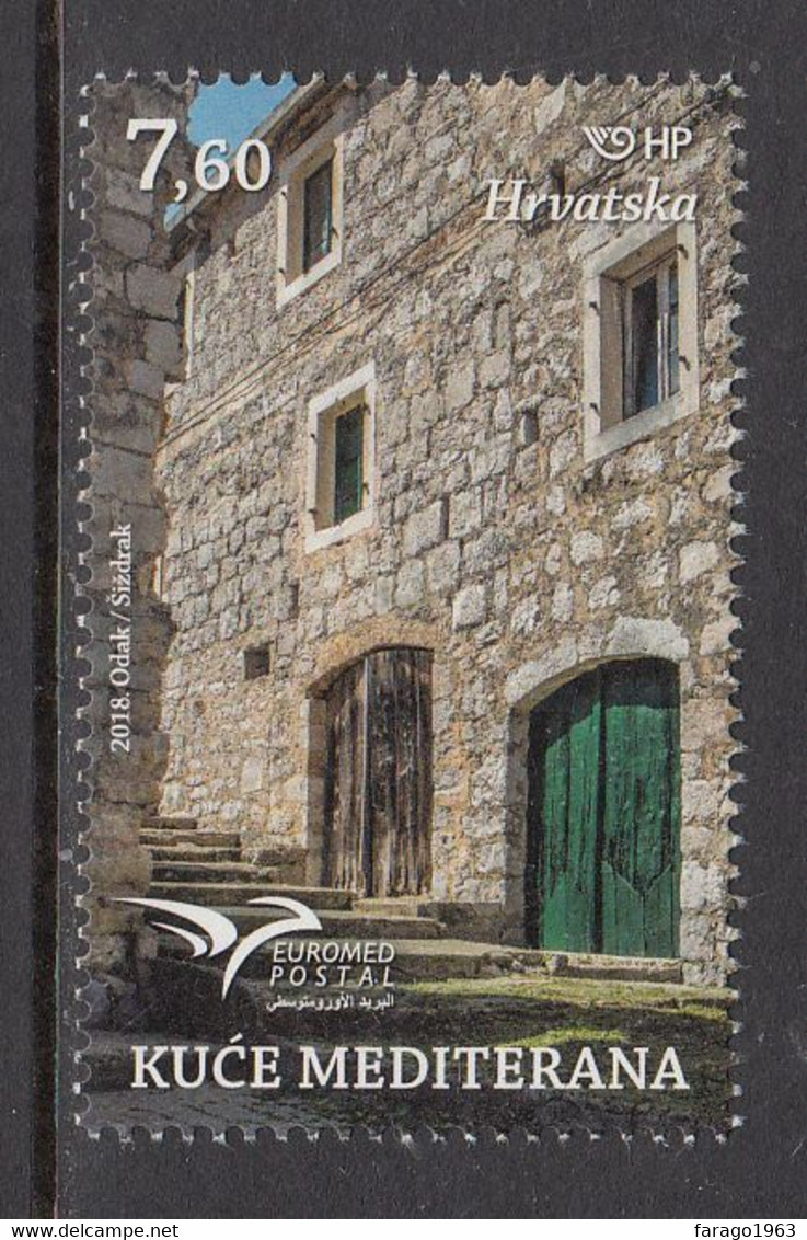 2018 Croatia Houses Architecture Euromed Complete Set Of 1 MNH @ BELOW FACE VALUE - Kroatien