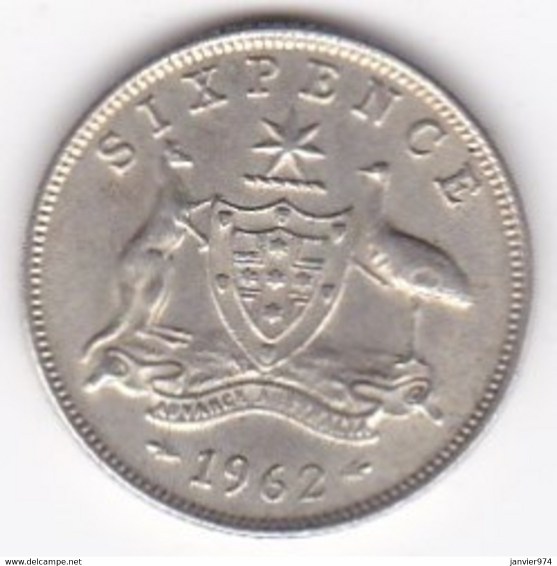 Australie 6 Pence 1962 Melbourne Elizabeth II, En Argent . KM# 58 - Sixpence