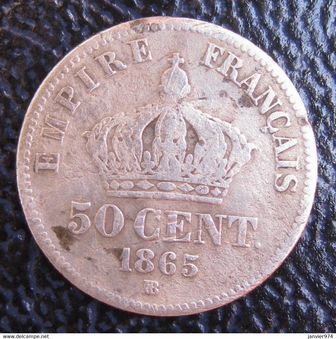 50 Centimes 1865 BB Strasbourg  , Napoléon III , En Argent - 50 Centimes