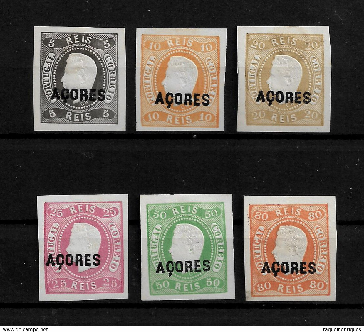 PORTUGAL AÇORES - D.LUIS I FITA CURVA NÃO DENTEADOS REPRINT 1885 MH (STB14-129) - Proofs & Reprints