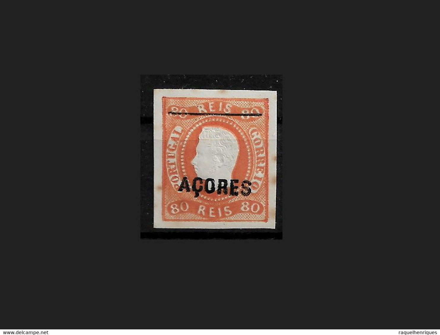 PORTUGAL AÇORES - D.LUIS I FITA CURVA NÃO DENTEADOS REPRINT C/TRAÇO 1885 MH (STB14-130) - Probe- Und Nachdrucke