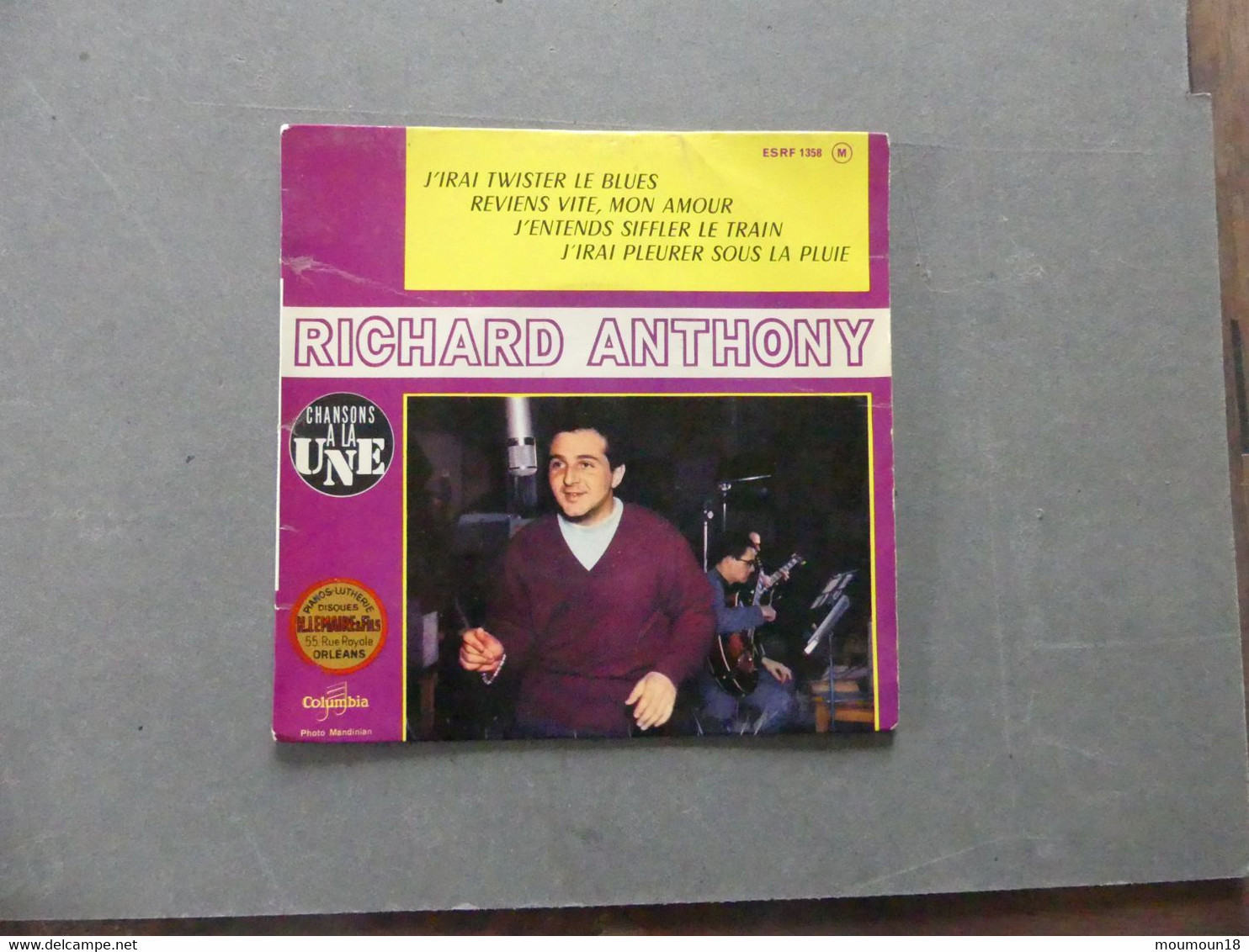 Richard Anthony J'irai Twister Le Blues ESRF 1358 Voir Pochette Verso - 45 T - Maxi-Single
