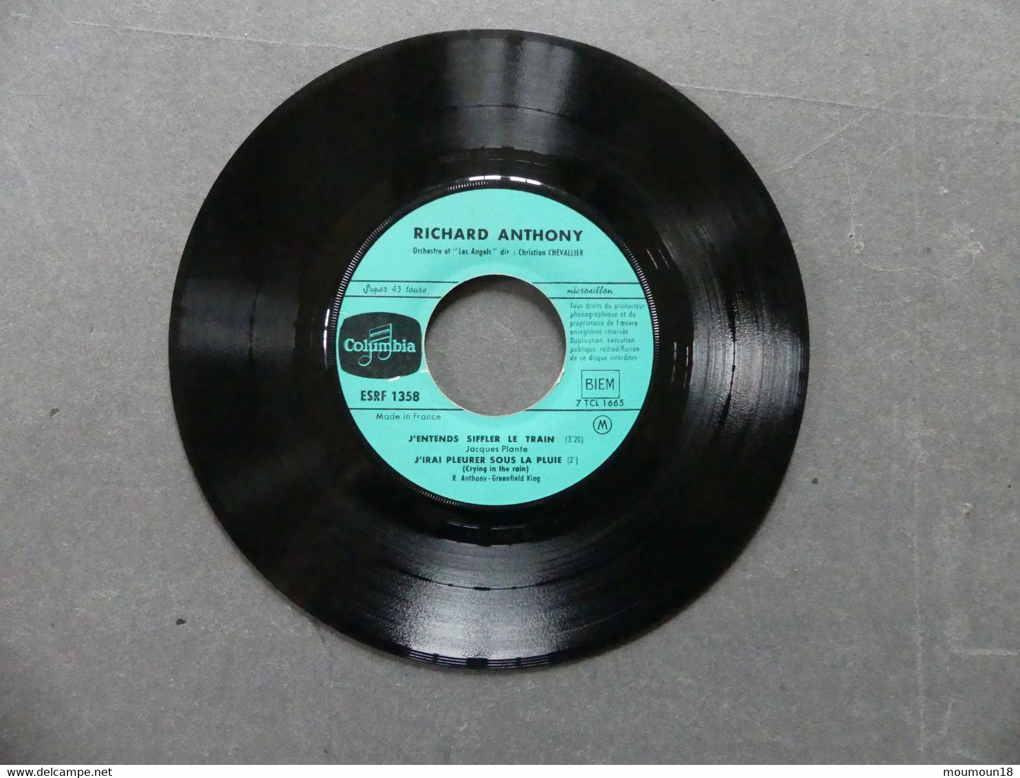 Richard Anthony J'irai Twister Le Blues ESRF 1358 Voir Pochette Verso - 45 T - Maxi-Single