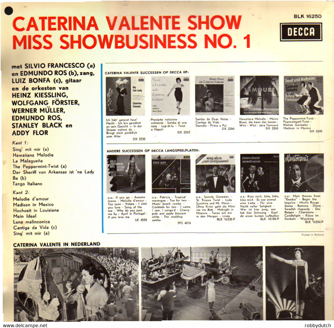 * LP + DVD *  CATERINA VALENTE SHOW, MISS SHOWBUSINESS 1 / CATERINA IN CONCERT (Holland 1963) - Other - German Music
