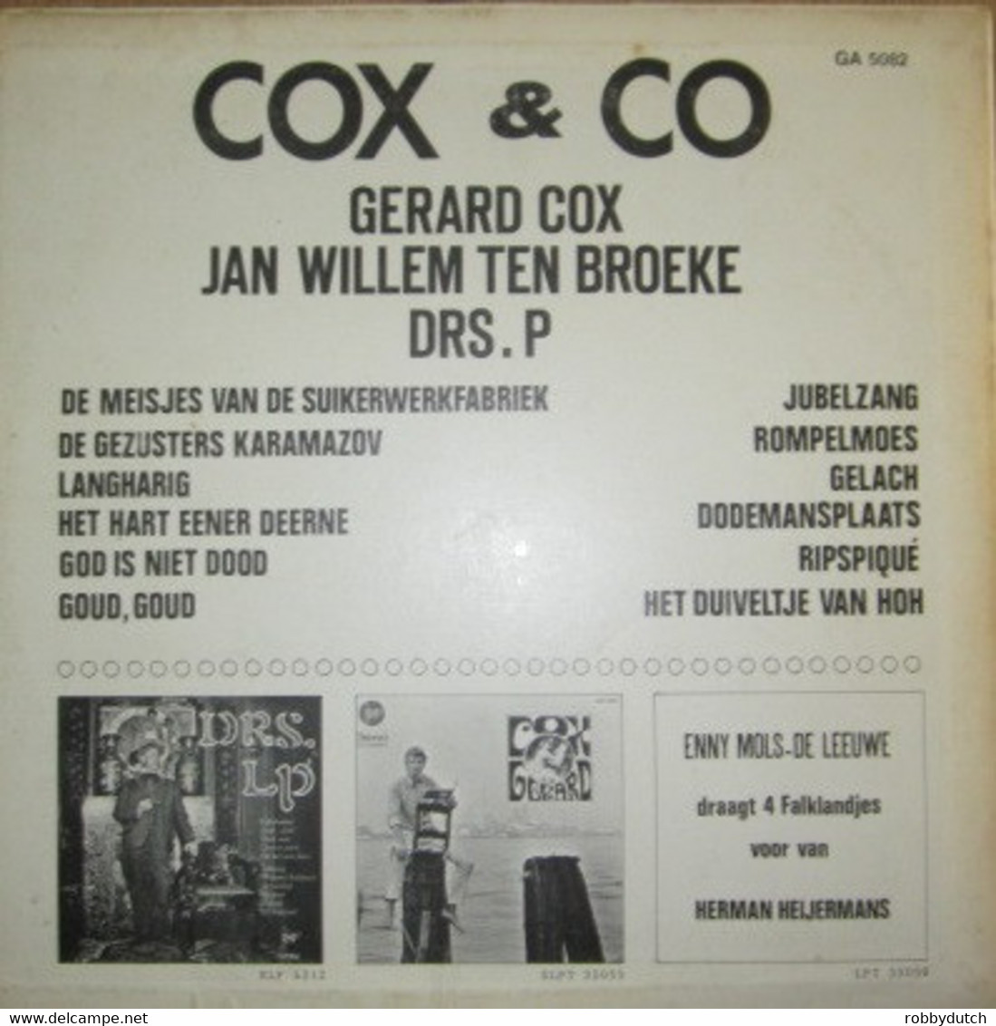 * LP + DVD *  GERARD COX, JAN WILLEM TEN BROEKE En DRS. P: " COX & CO"  + ZINGT ALLEN MEE MET DRS. P - Cómica