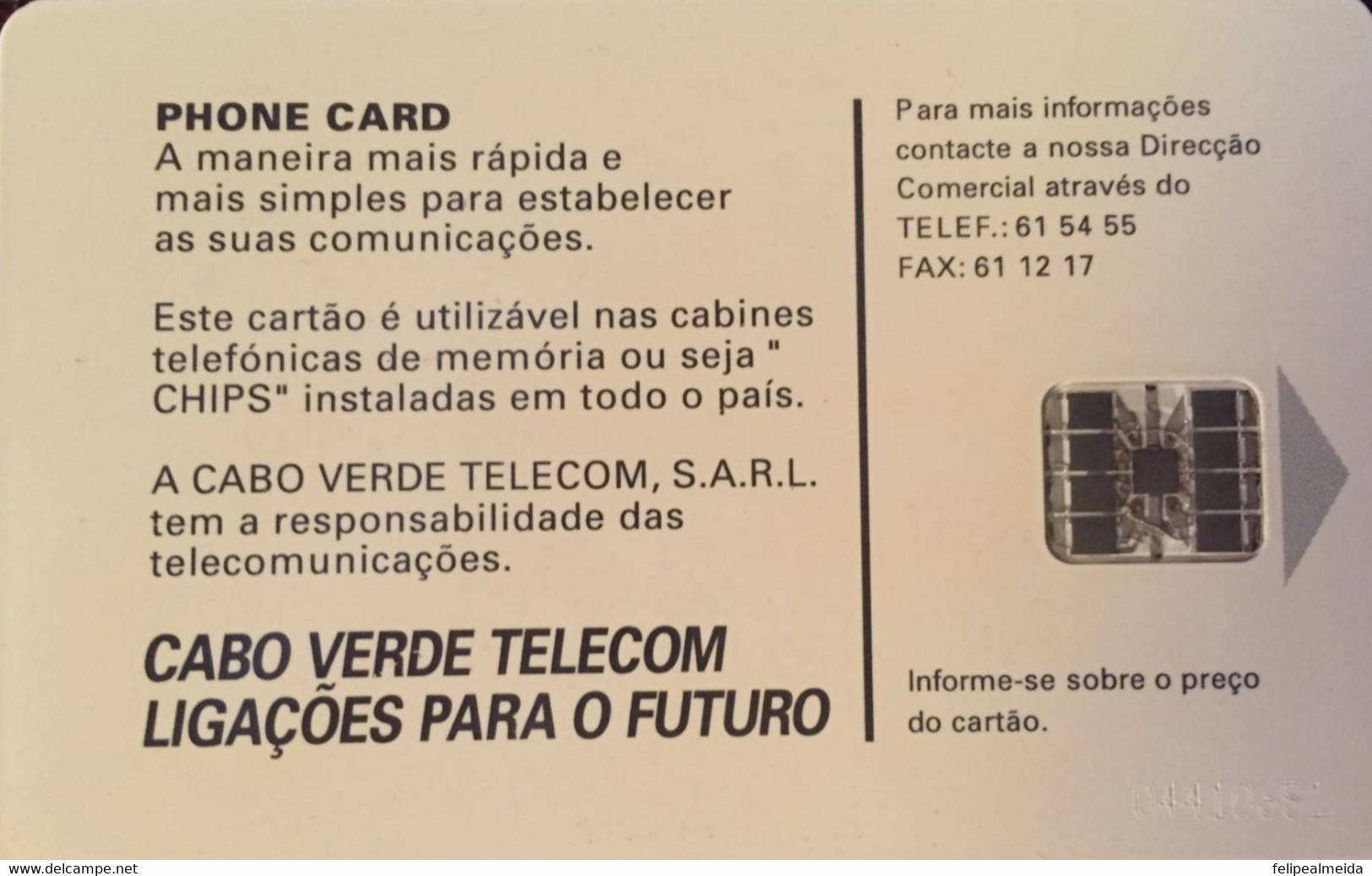 Phone Card Manufactured By Cabo Verde Telecom In Cabo Verde - Africa 50 Units - Altri – Africa