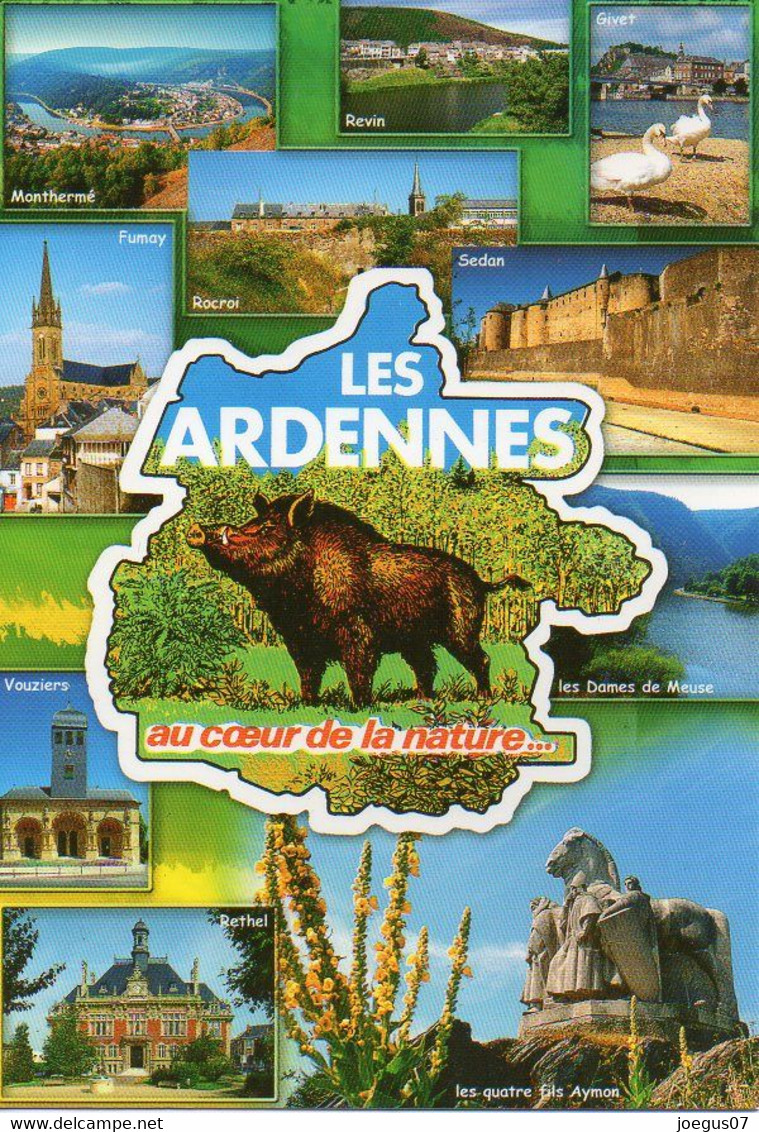 Carte Géographique - 08 LES ARDENNES Au Cœur De La Nature - Sanglier, Fumay, Monthermé, Revin, Rethel - Landkarten