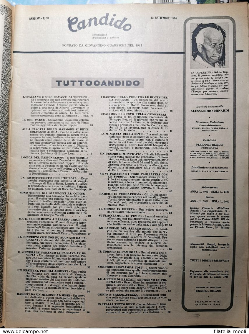 CANDIDO 1959 N° 37 - First Editions