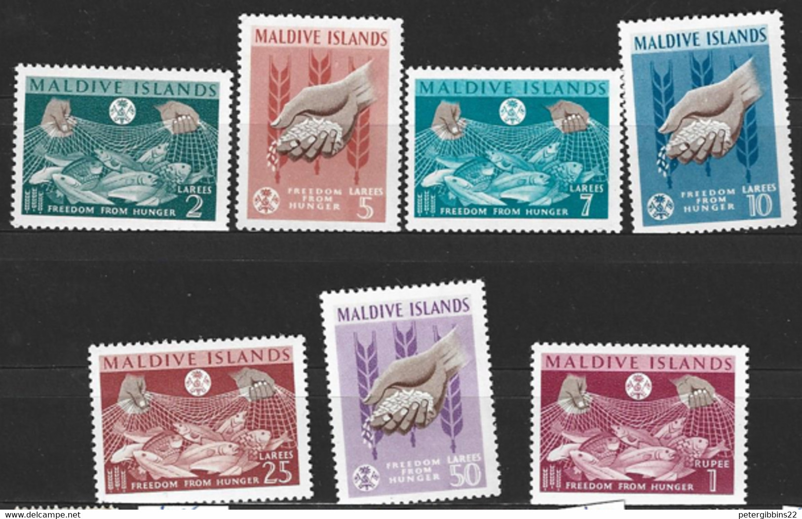 Maldive Islands  1963  SG  118-24  Freedom From Hunger   Mounted Mint - Maldives (...-1965)