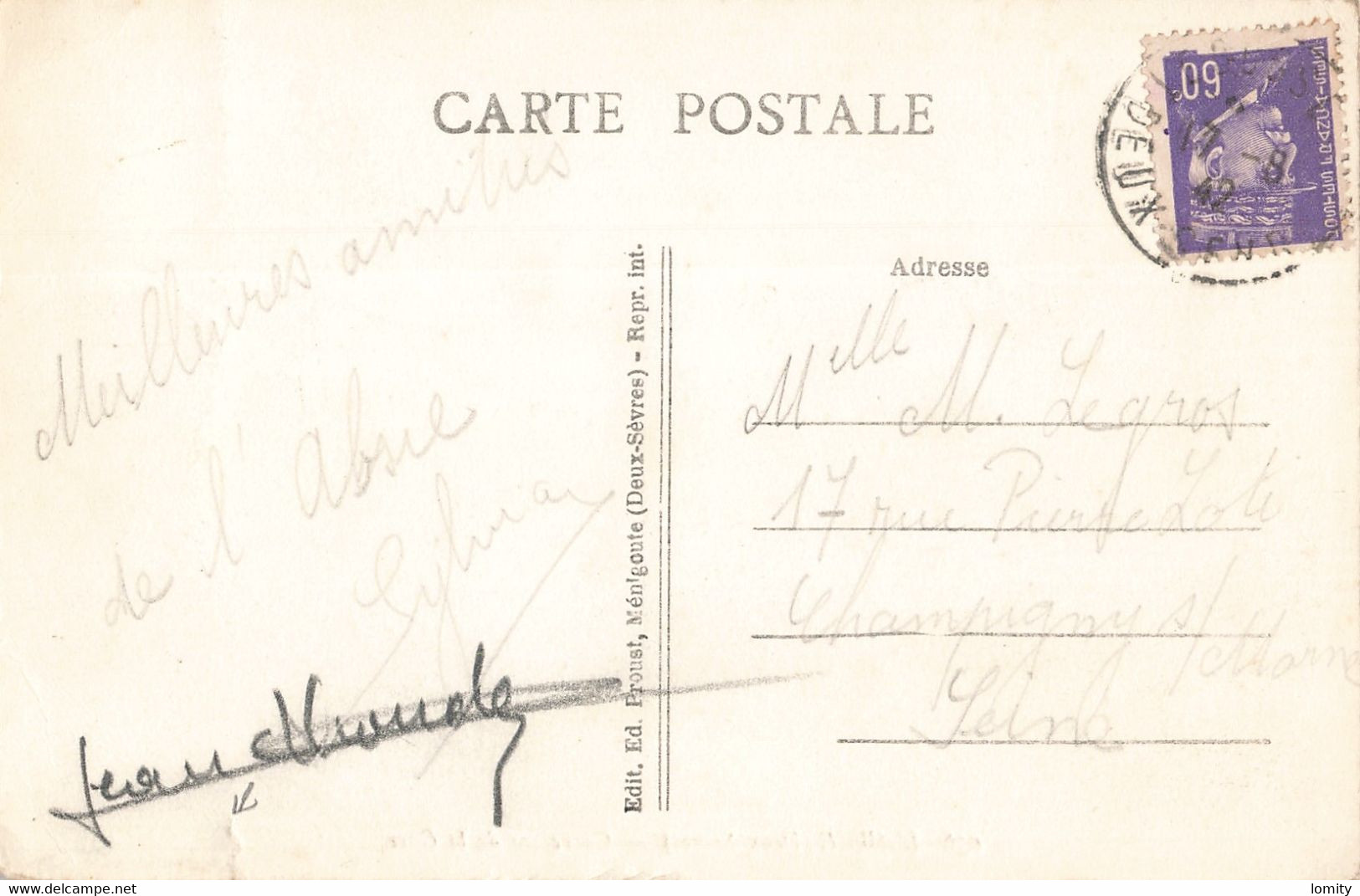 79 L' A Bsie Carrefour De La Gare + Timbre Cachet 1942 , Voir état Ci Dessous - L'Absie