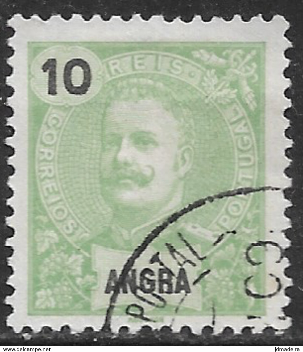 Angra – 1897 King Carlos 10 Réis Used Stamp - Angra