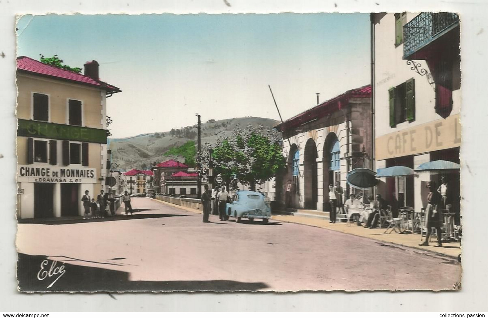 Cp ,  Automobile, 64 ,BEHOBIE ,frontière Franco Espagnole ,le Pont International , Vierge ,douane - Passenger Cars