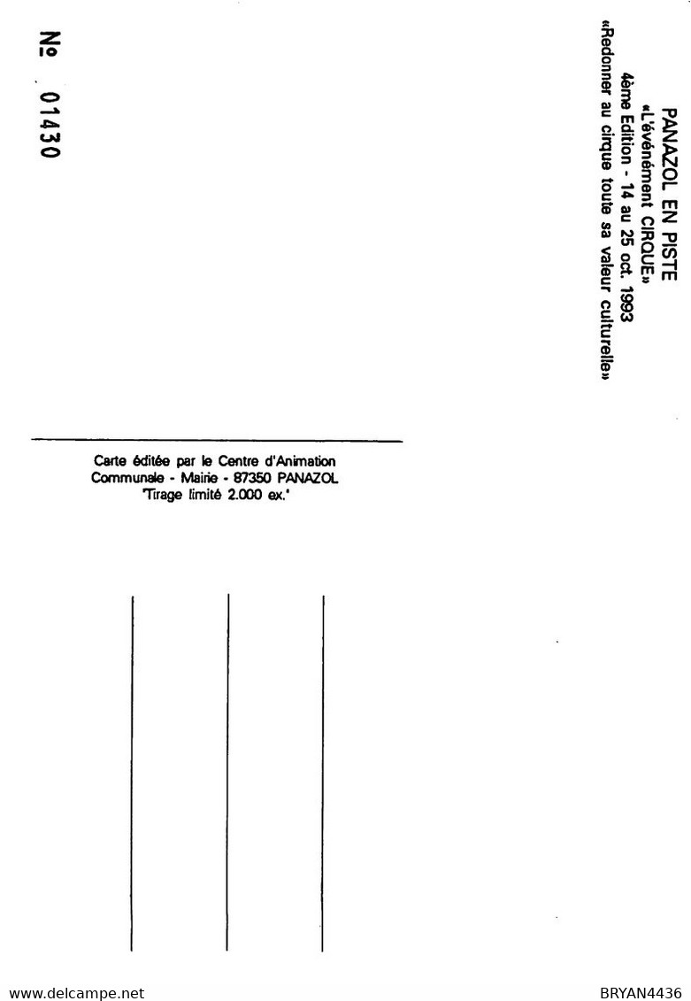 87 - PANAZOL - 4° SALON Du PAPIER - LE CEPES  - 1992 - CP - TRES BON ETAT - Panazol