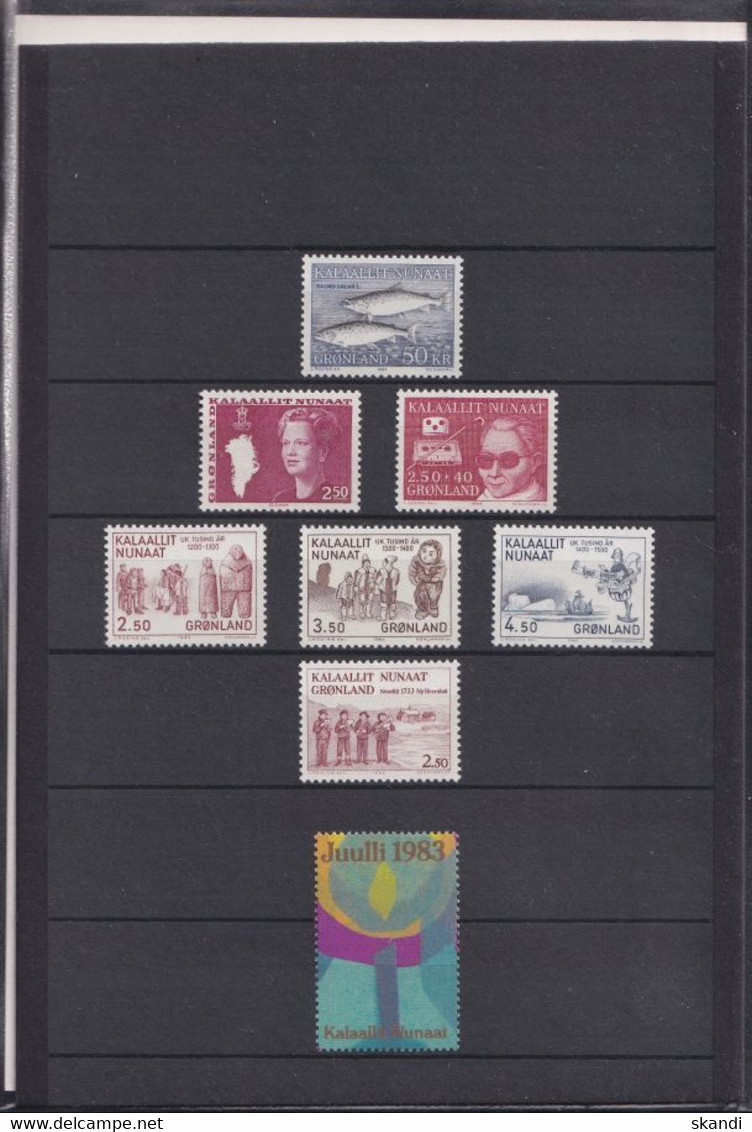 GRÖNLAND 1983 Mi-Nr. 139-146 Jahresmappe - Year Set ** MNH - Volledige Jaargang