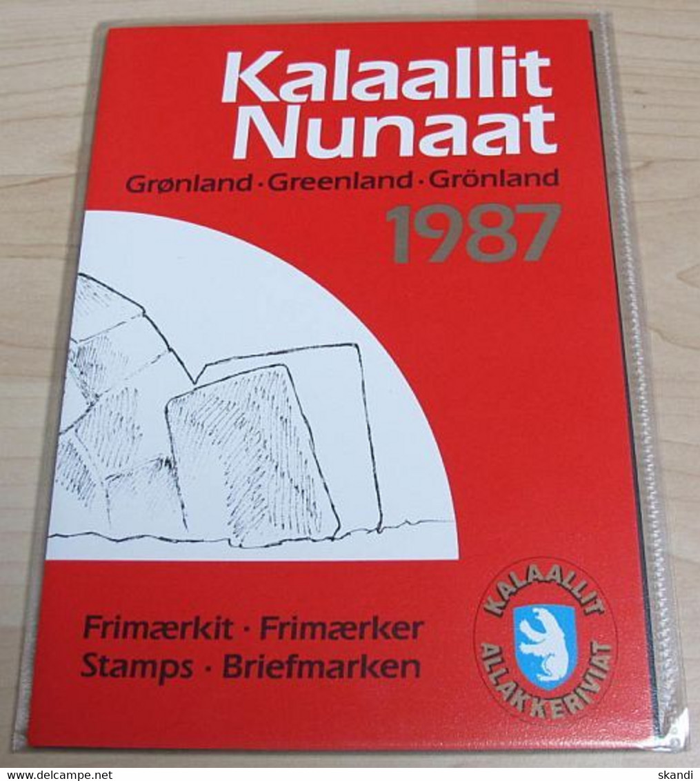 GRÖNLAND 1987 Mi-Nr. Block 1 - Block 2 Jahresmappe - Year Set ** MNH - Annate Complete