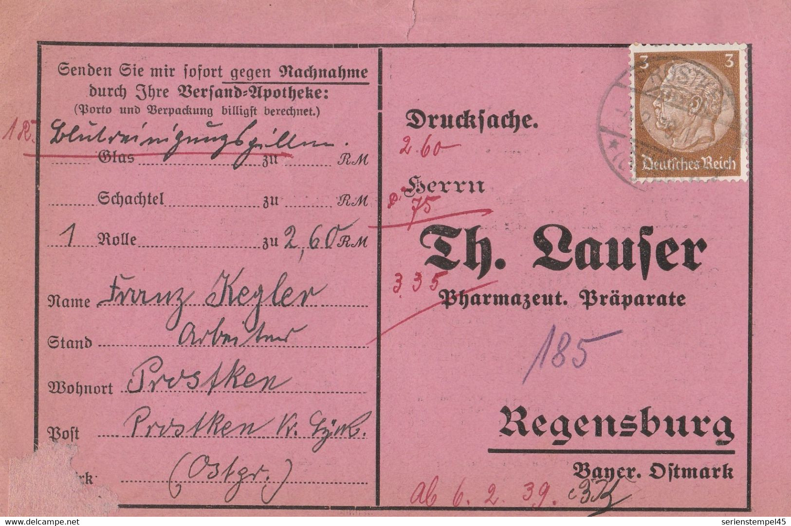 Ostpreussen Deutsches Reich Karte Mit Tagesstempel Prostken 1938 Prostki Kreis Lyck RB Allenstein - Lettres & Documents