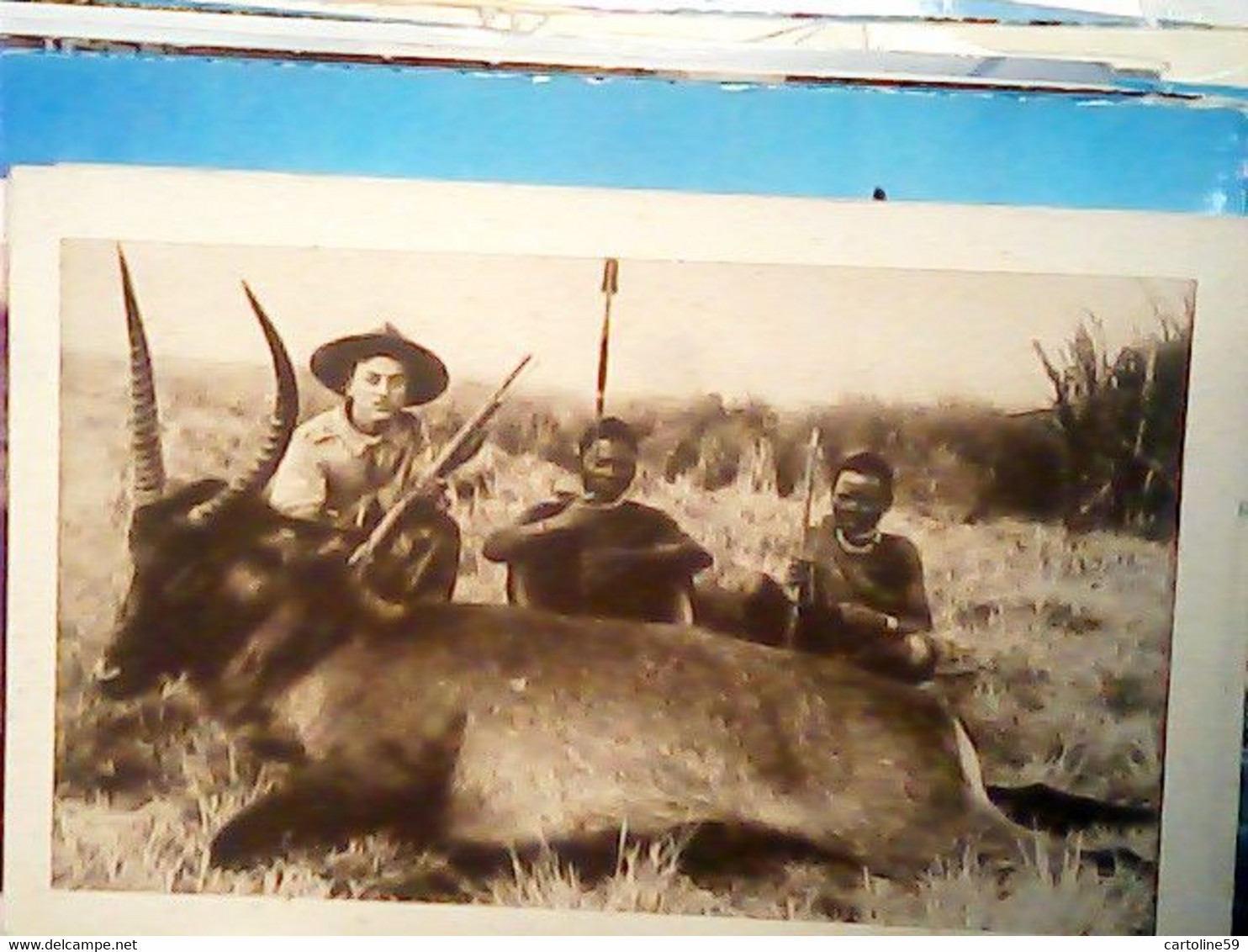 KENIA CACCIA GROSSA  HUNTER CACCIATORI E PREDA ANTILOPE GRANDE BIG N1930 IN5418 - Kenya