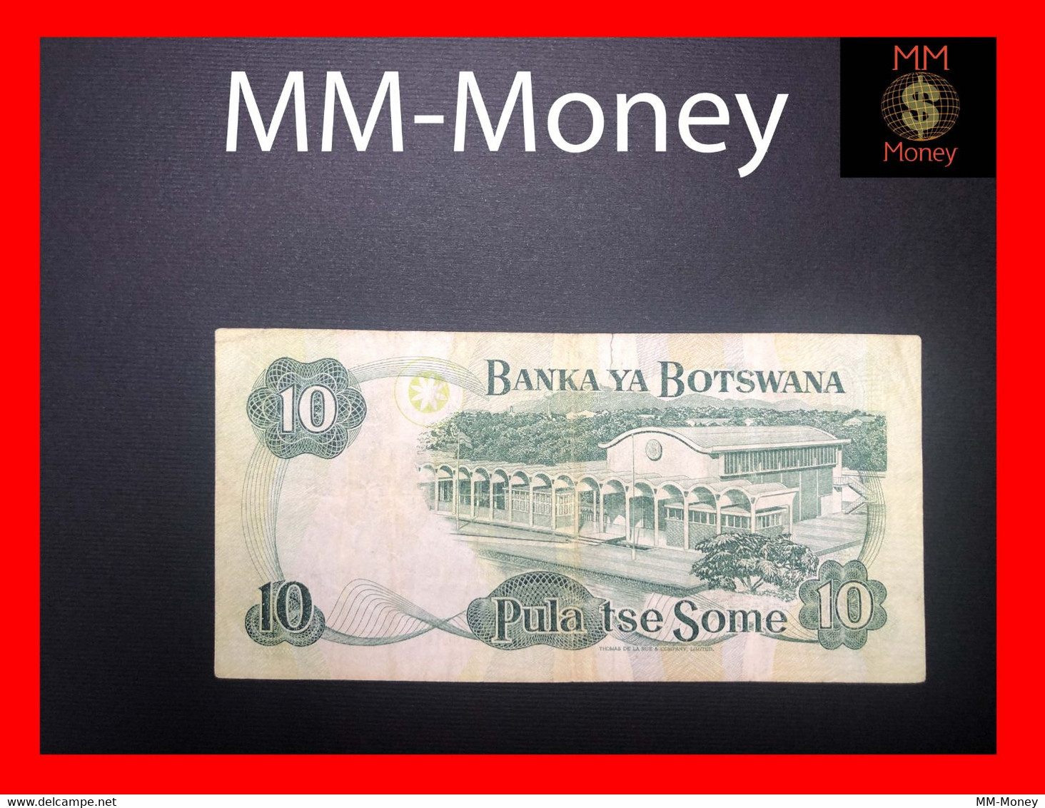 BOTSWANA 10 Pula 1982  P. 9    "printer TDLR & Company  Ltd"   *sig. Mmusi - Kikonyogo*      VF - Botswana