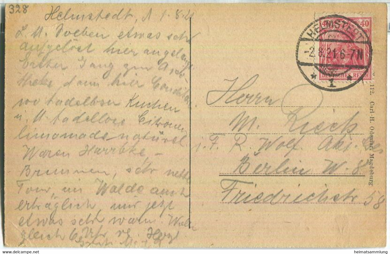 Helmstedt - Poststrasse Mit Eisenbahn-Betriebs-Inspektion - Verlag Carl H. Odemar Magdeburg - Helmstedt