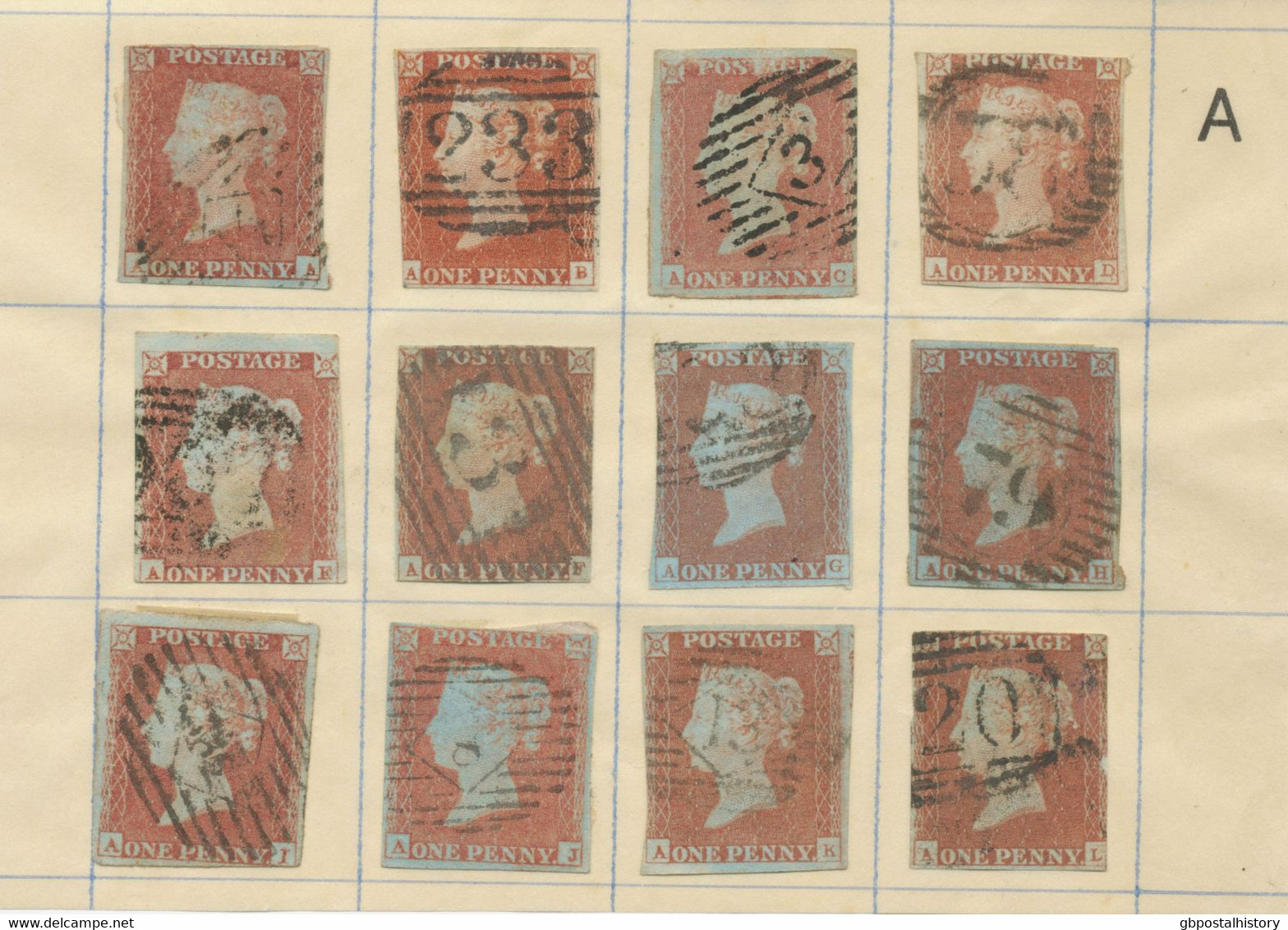 COLLECTION QV 1d Red Imperforated Complete Sheet Reconstruction Of 240 Stamps (within Ca. 130 Four Margins Copies) - Usati