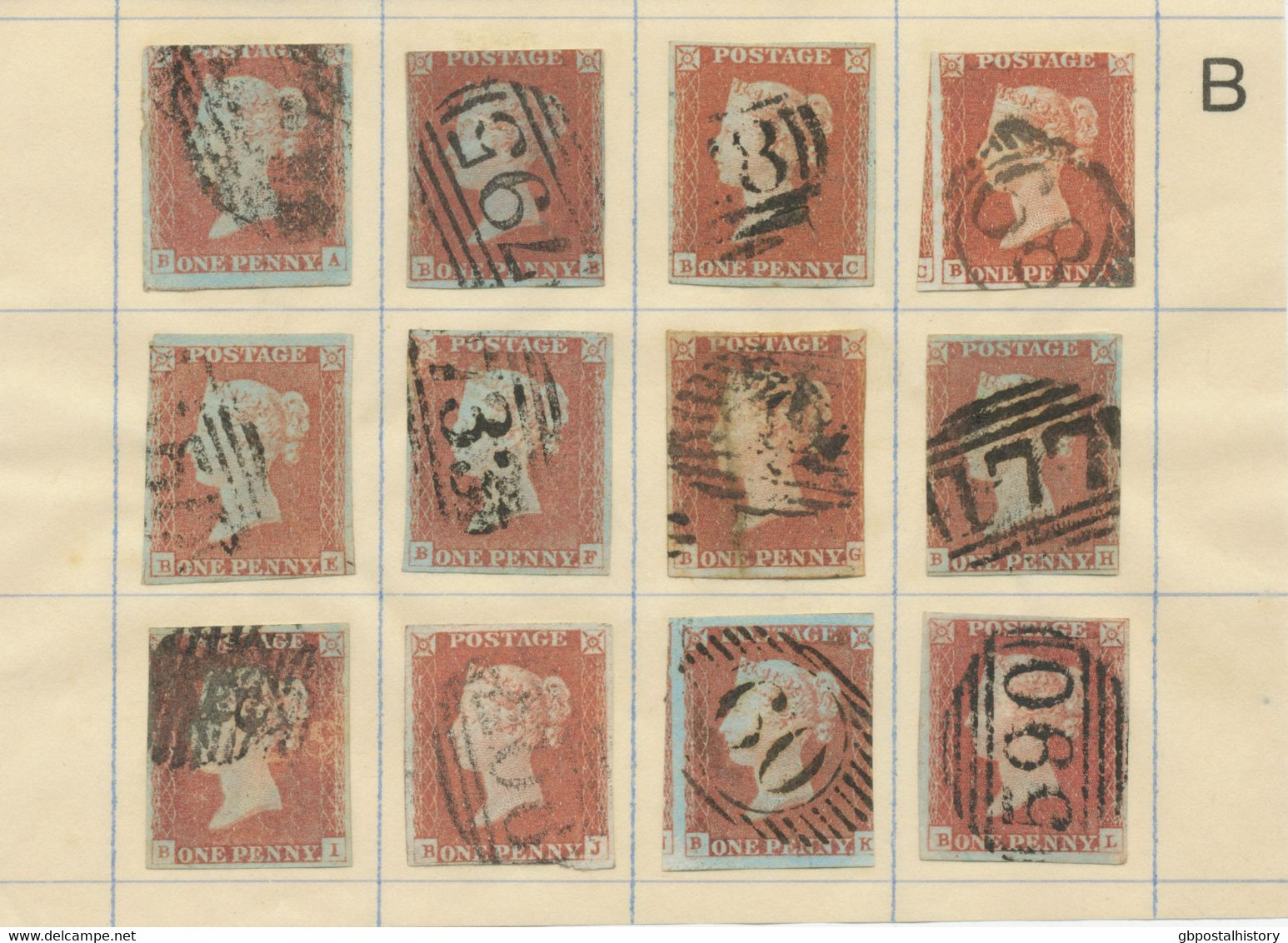 COLLECTION QV 1d Red Imperforated Complete Sheet Reconstruction Of 240 Stamps (within Ca. 130 Four Margins Copies) - Usati
