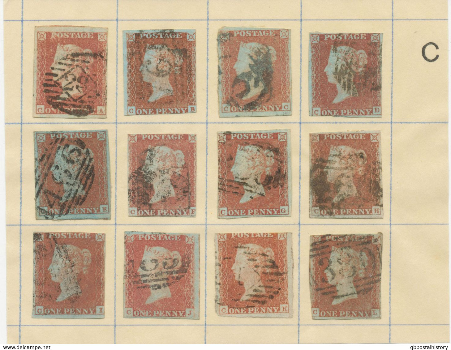 COLLECTION QV 1d Red Imperforated Complete Sheet Reconstruction Of 240 Stamps (within Ca. 130 Four Margins Copies) - Used Stamps