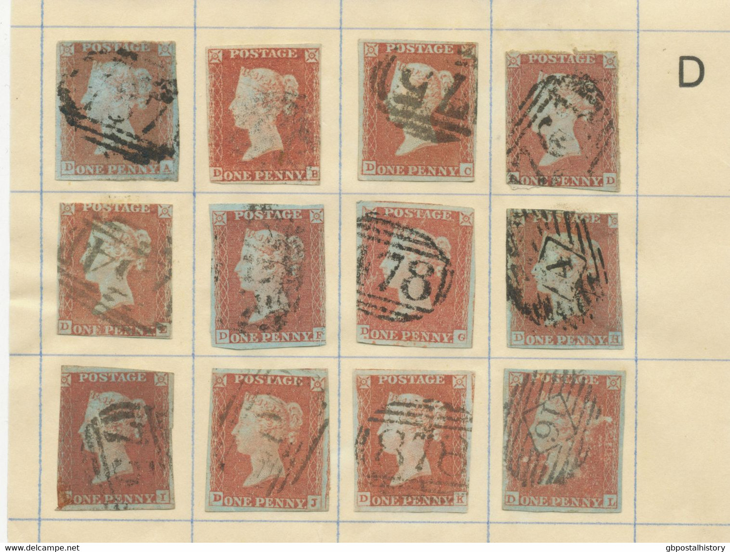 COLLECTION QV 1d Red Imperforated Complete Sheet Reconstruction Of 240 Stamps (within Ca. 130 Four Margins Copies) - Usados