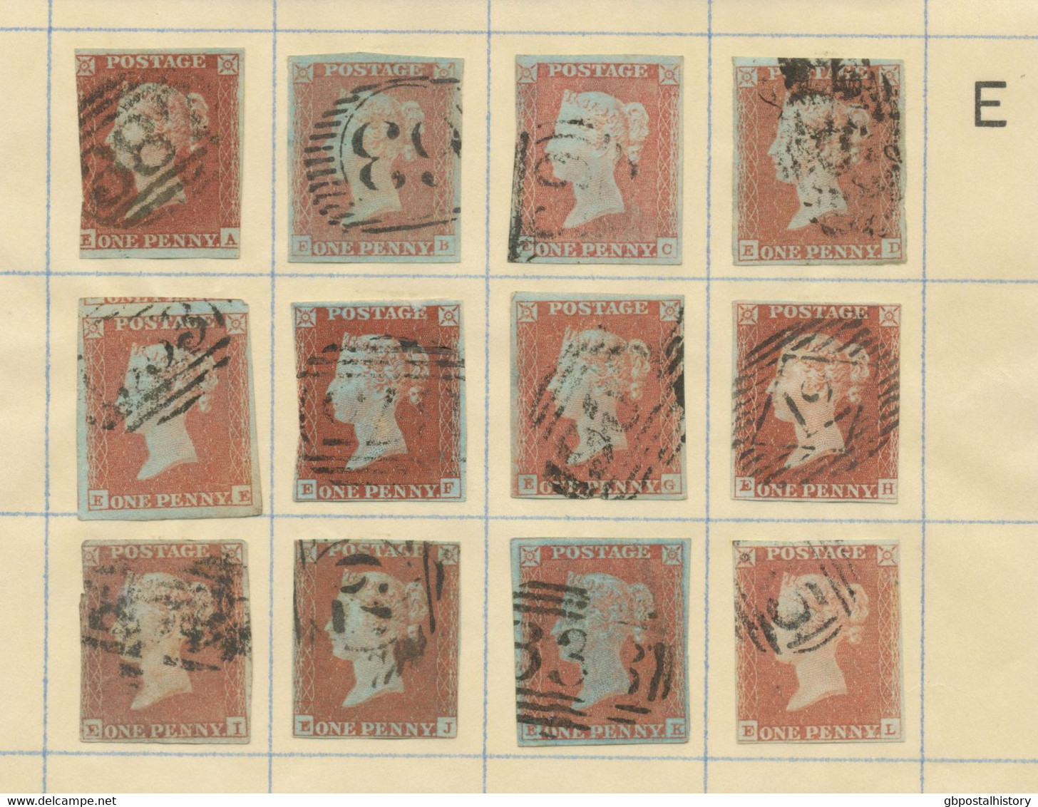 COLLECTION QV 1d Red Imperforated Complete Sheet Reconstruction Of 240 Stamps (within Ca. 130 Four Margins Copies) - Oblitérés