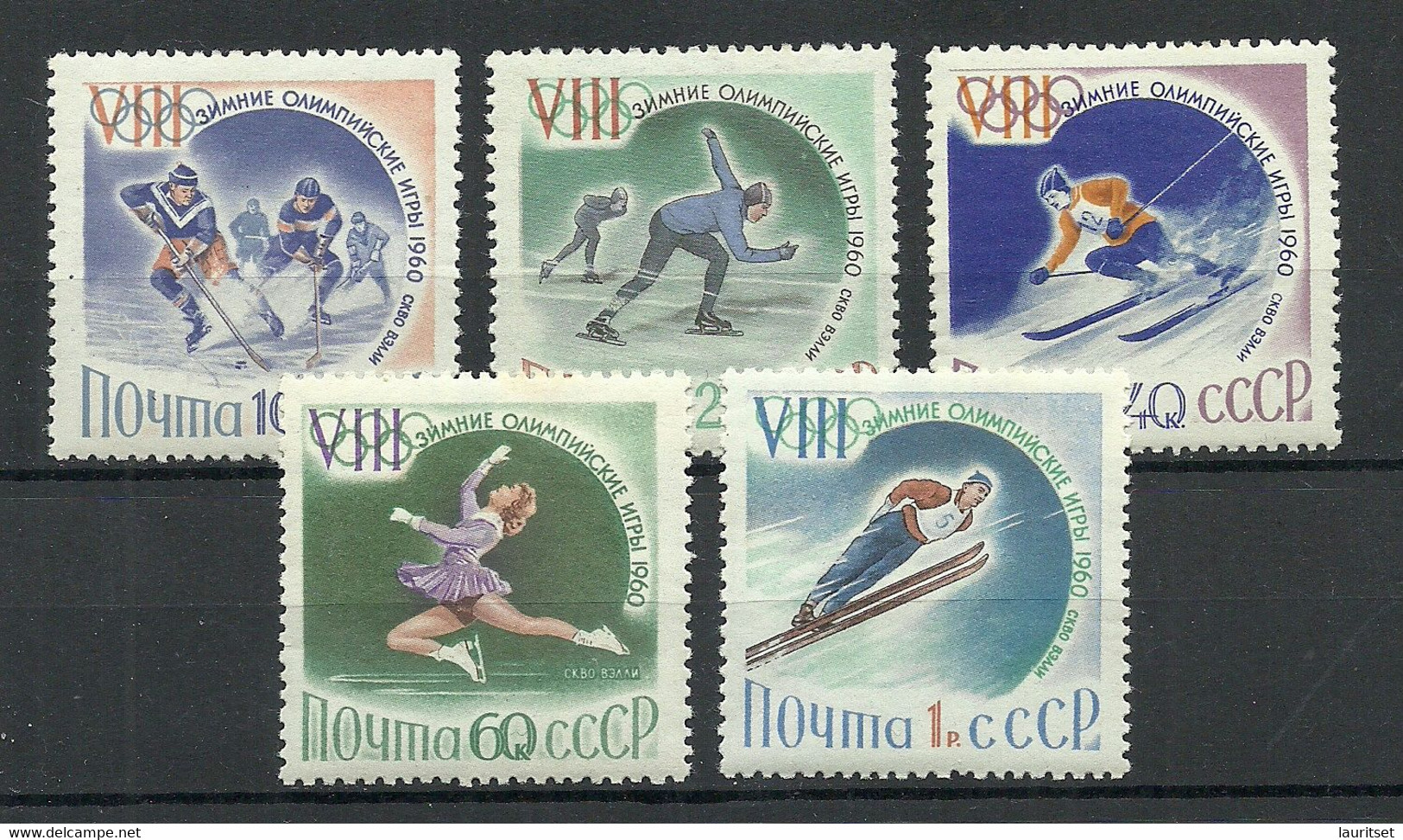 RUSSIA Russland 1960 Michel 2317 - 2321 MNH Sport Olympic Games - Inverno1960: Squaw Valley