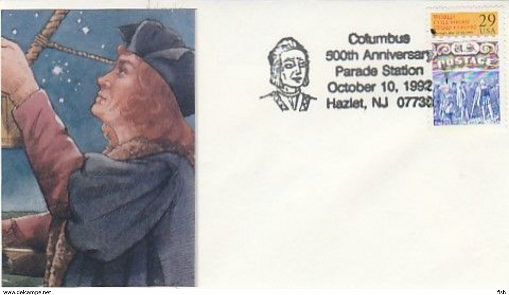 United States & 500 Years Of Christopher Columbus, Discover Of America, Hazlet, N.J 1992 (1339) - 1991-2000