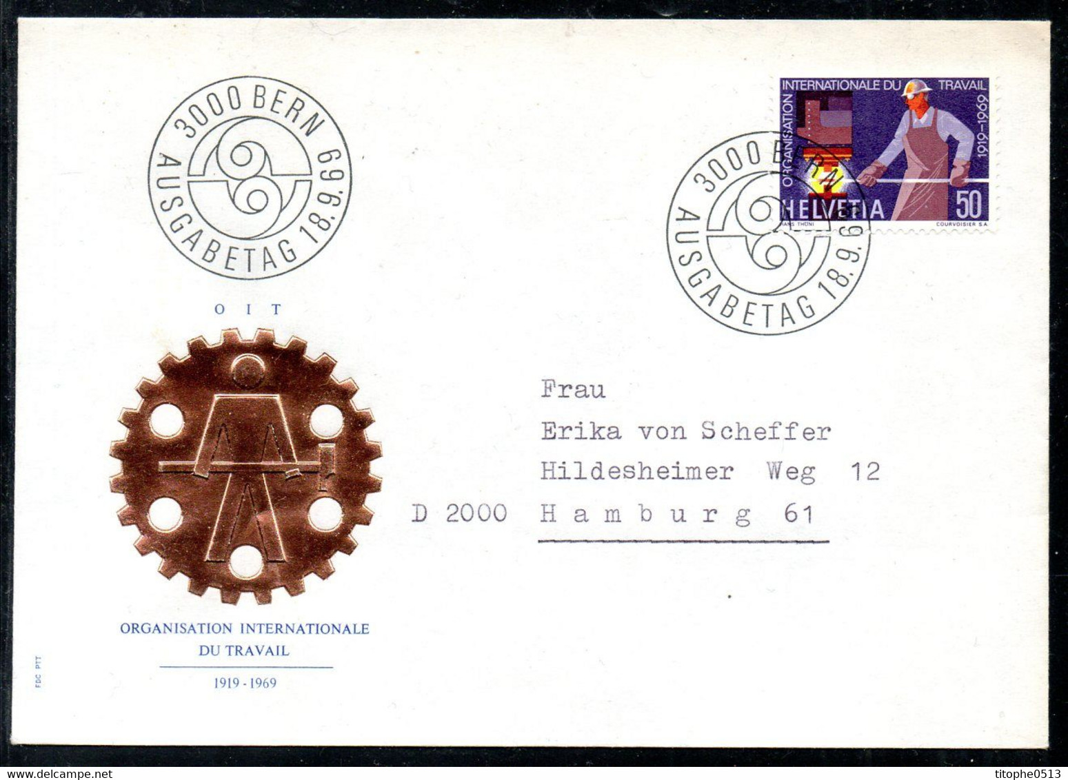 SUISSE. N°840 De 1969 Sur Enveloppe 1er Jour. OIT/Sidérurgie. - ILO