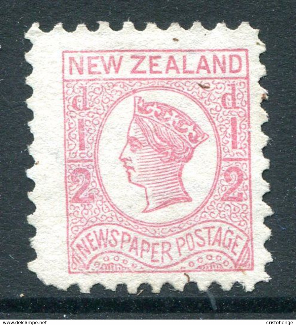 New Zealand 1873 Newspaper Stamp - Wmk. NZ - P.10 - ½d Pale Dull Rose MNG (SG 143) - Unused Stamps