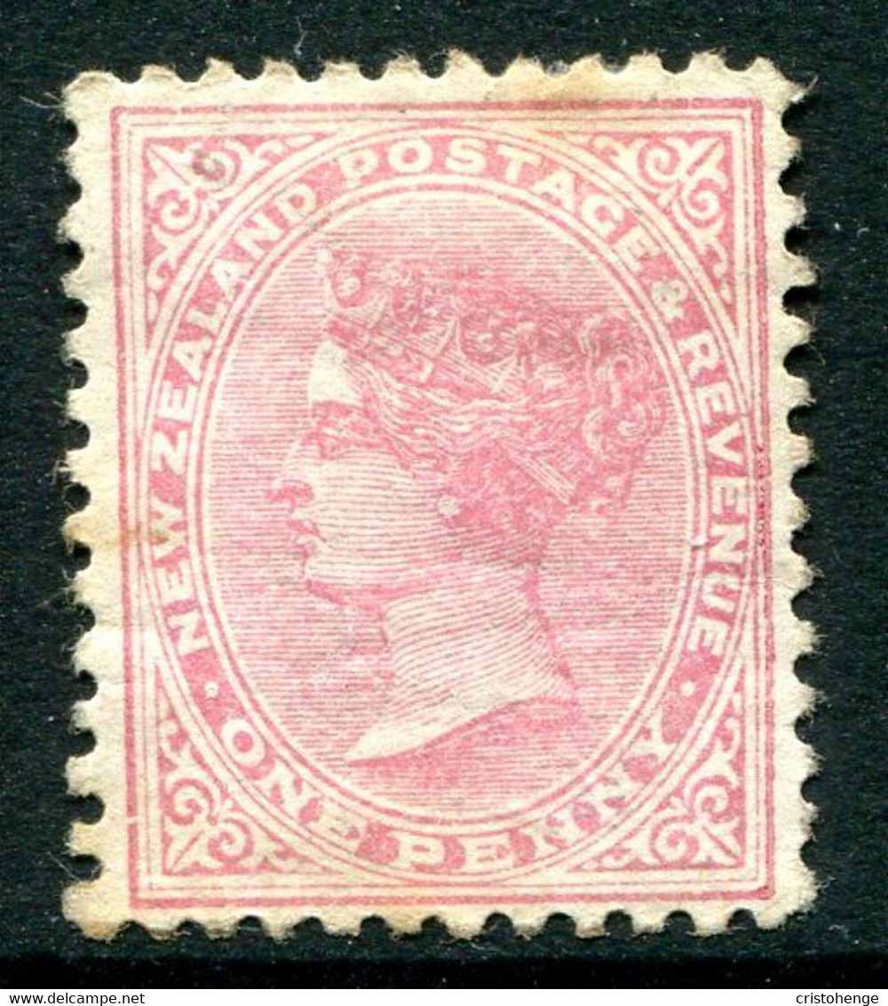 New Zealand 1882-1900 Second Sideface - Wmk. 6mm - P.12 X 11½ - 1d Rose - Die I - HM (SG 187) - Odd Tone - Ungebraucht