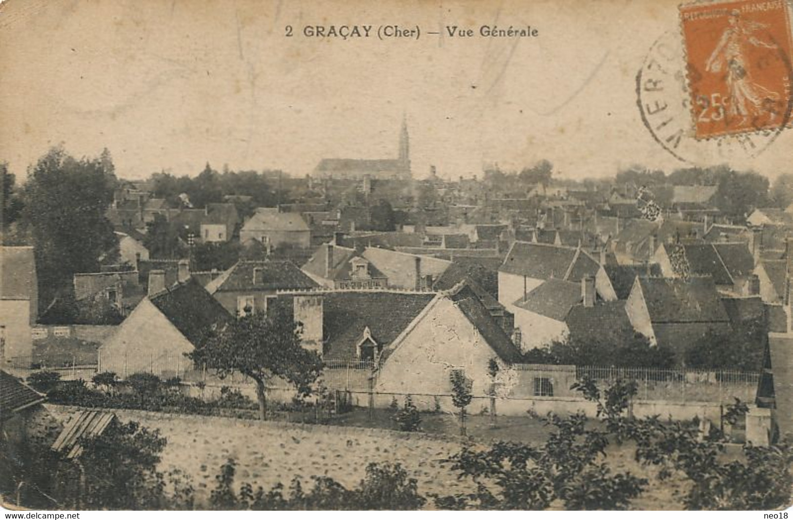 Graçay Vue Generale Envoi Chateau Du Cerf Bois Marcilly En Villette 45 Moussy - Graçay