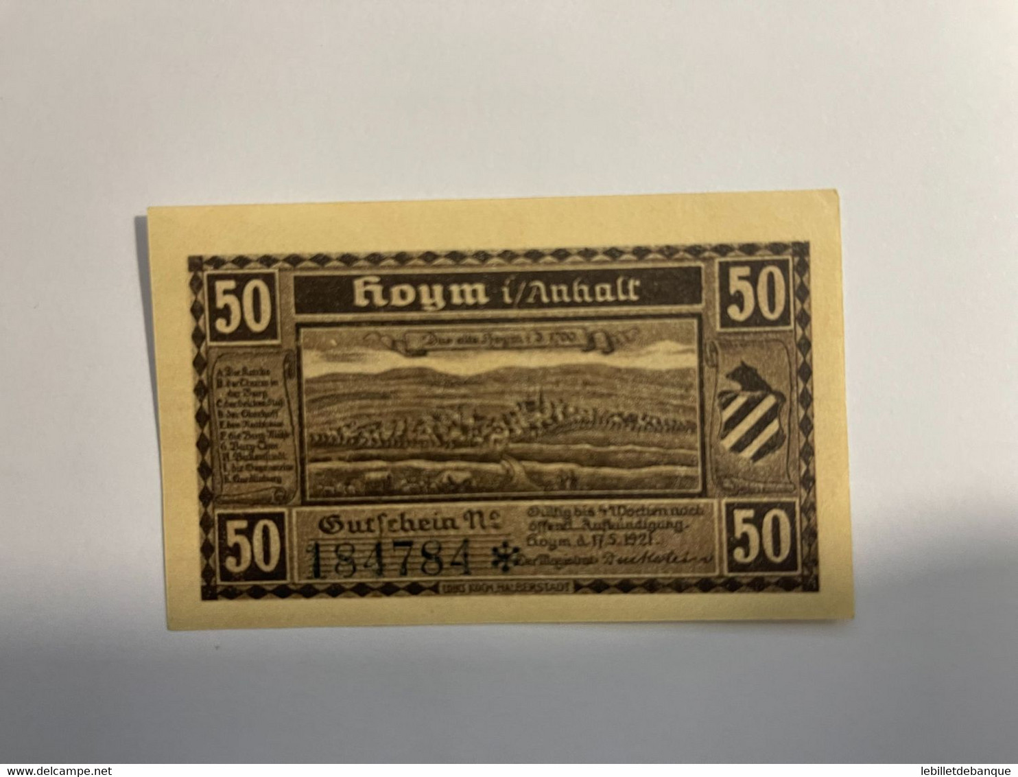 Allemagne Notgeld Hoyn 50 Pfennig - Collections