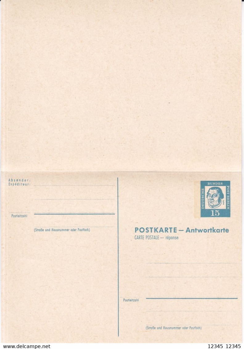 Postkarte Mit Antwortkarte, 15pf. - Cartes Postales - Neuves