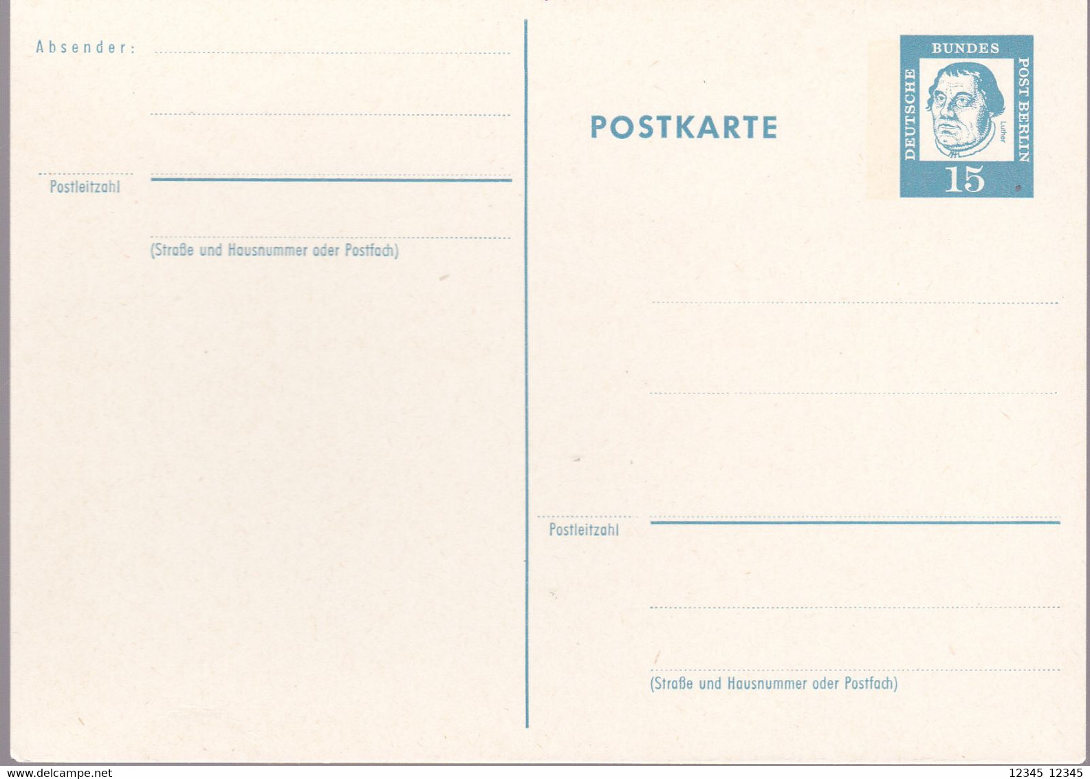 Postkarte, 15pf. - Cartes Postales - Neuves