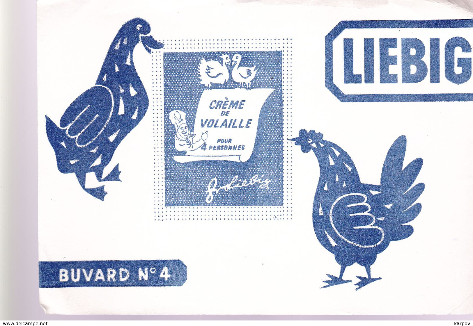 BUVARD  - LIEBIG N°4 (bleu) - Potages & Sauces