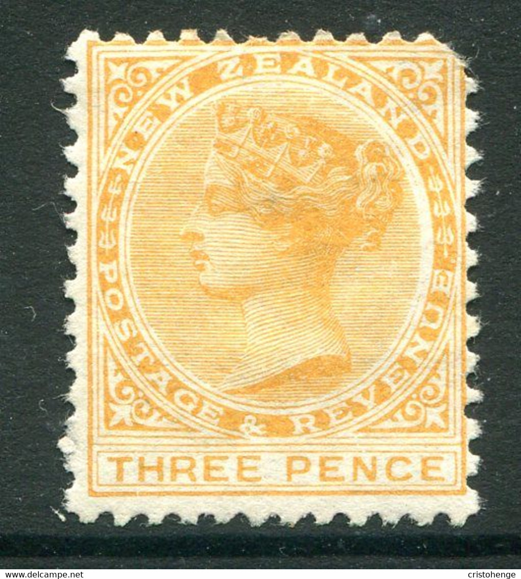 New Zealand 1882-1900 Second Sideface - Wmk. 7mm - P.12 X 11½ - 3d Yellow MNG (SG 198) - Ongebruikt