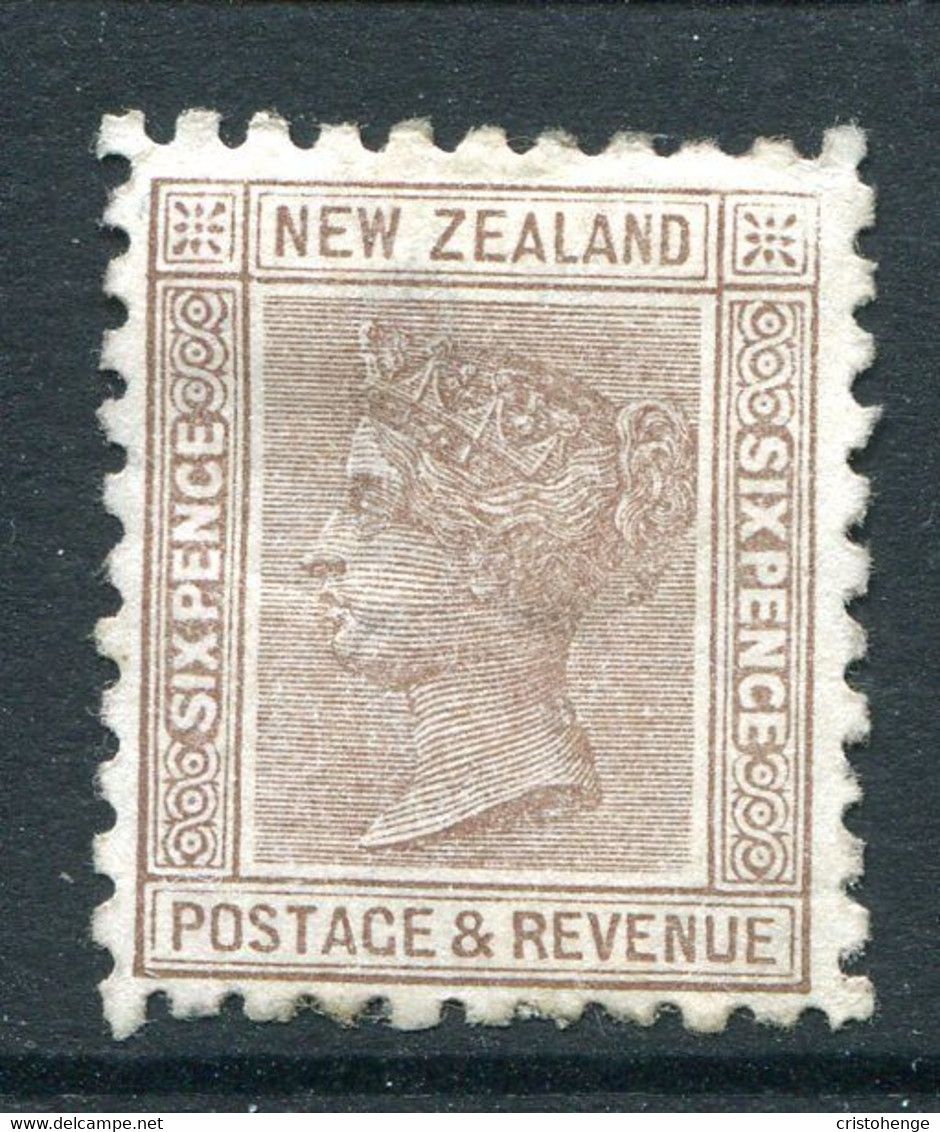 New Zealand 1882-1900 Second Sideface - P.10 - 6d Brown - Die II - MNG (SG 224b) - Unused Stamps
