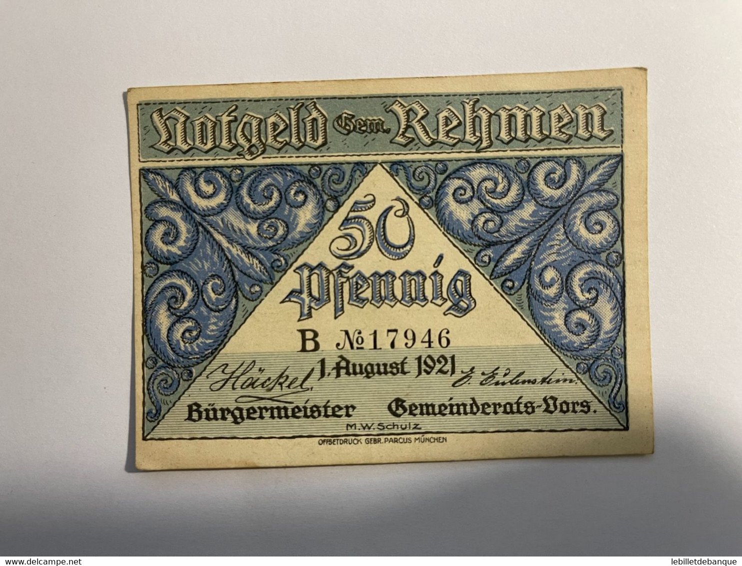 Allemagne Notgeld Rehmen 50 Pfennig - Collections