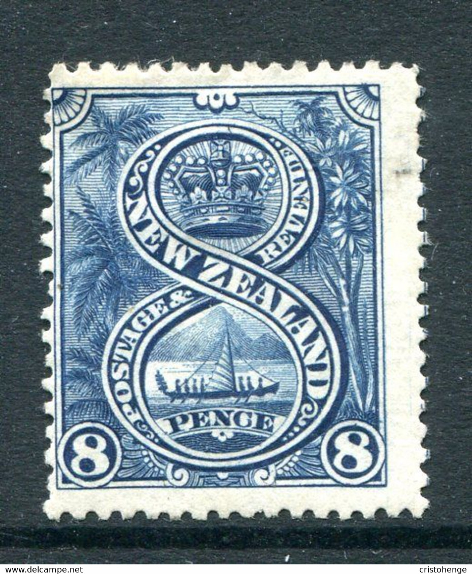 New Zealand 1898 Pictorials - No Wmk. - 8d Maori War Canoe HM (SG 255) - Unused Stamps
