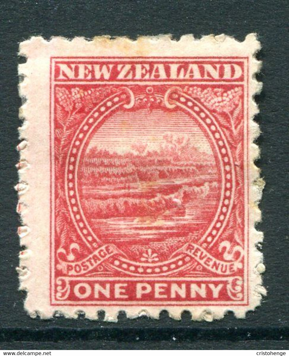 New Zealand 1900 Pictorials - Thick, Pirie Paper - P.11 - 1d White Terrace HM (SG 274) - Patchy Gum - Neufs