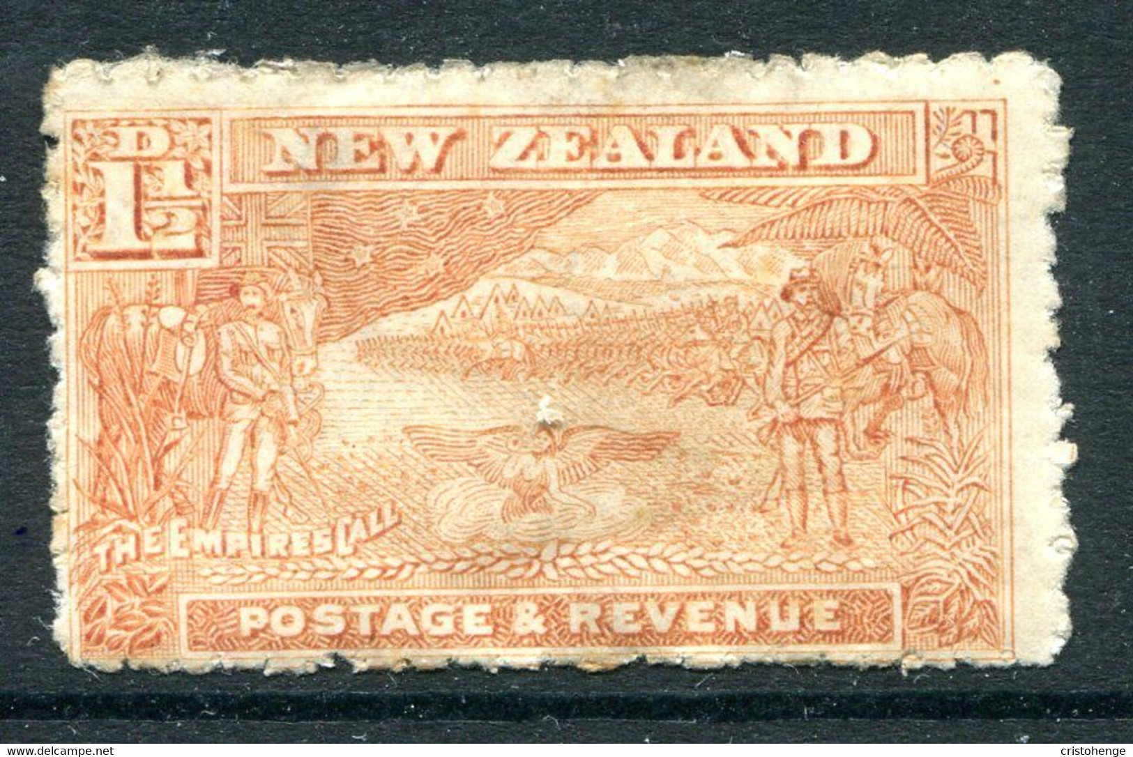 New Zealand 1900 Pictorials - Thick, Pirie Paper - P.11 - 1½d Boer War - Pale Chestnut - HM (SG 275c) - Patchy Gum - Ongebruikt