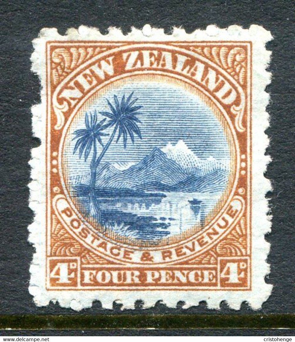 New Zealand 1902-07 Pictorials - Wmk. NZ & Star - P.11 - 4d Lake Taupo HM (SG 310) - Ongebruikt